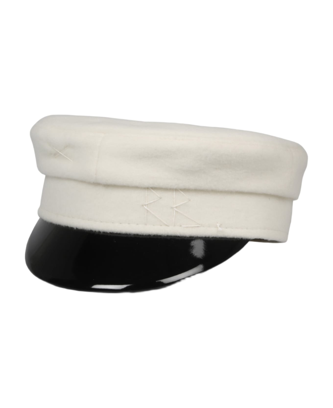 Ruslan Baginskiy Wool Flannel Baker Boy Cap - White 帽子