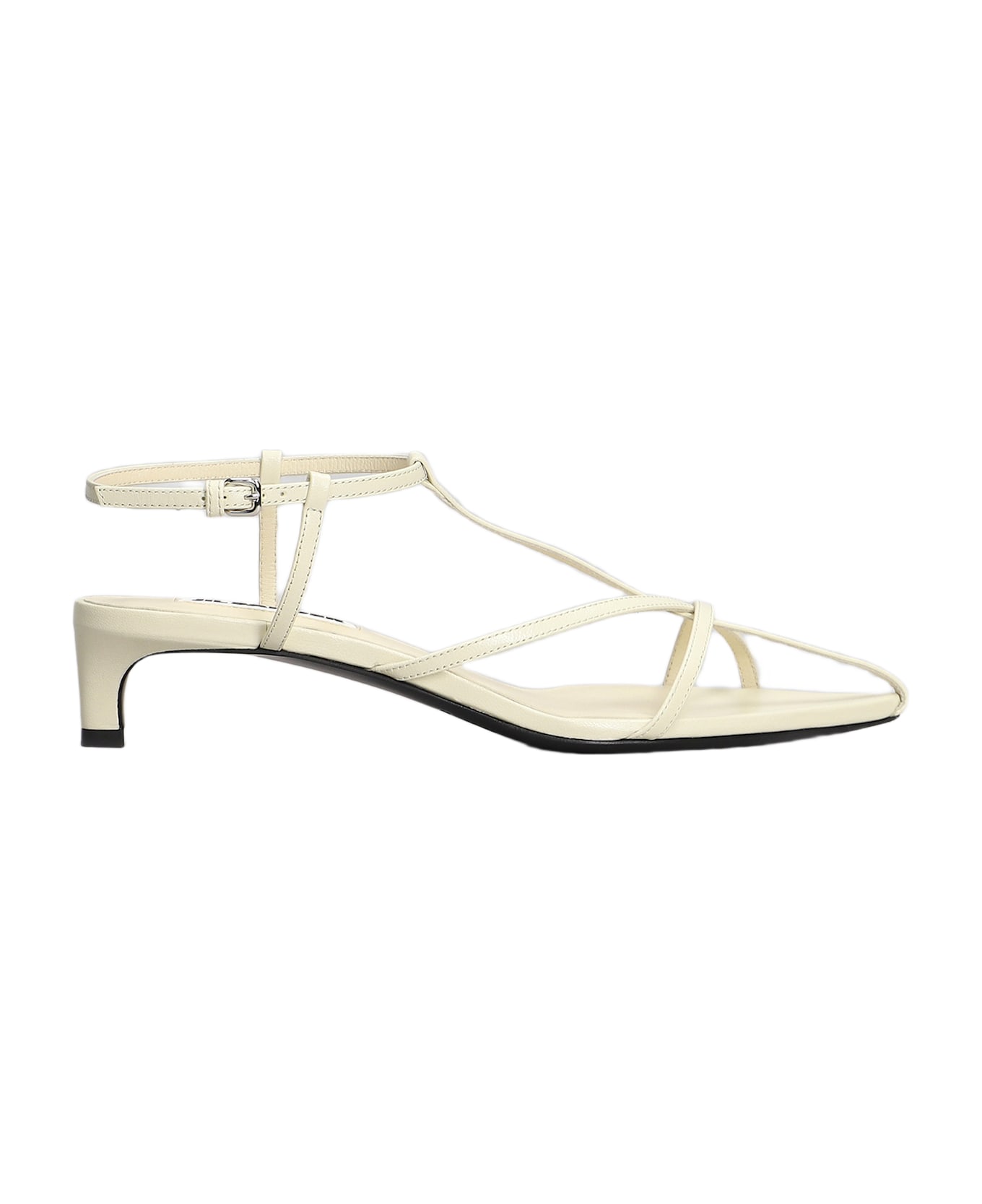 Jil Sander Ivory Leather Sandals - beige