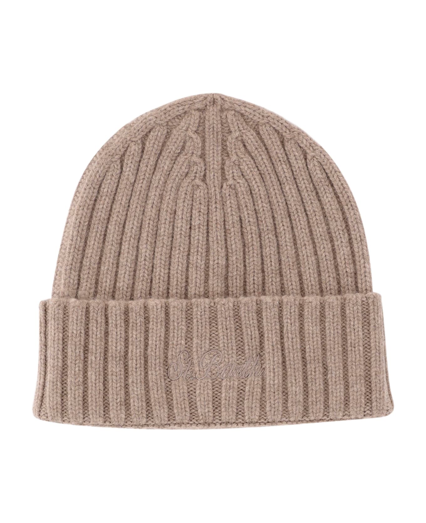 MC2 Saint Barth Wool Beanie With Logo - Beige