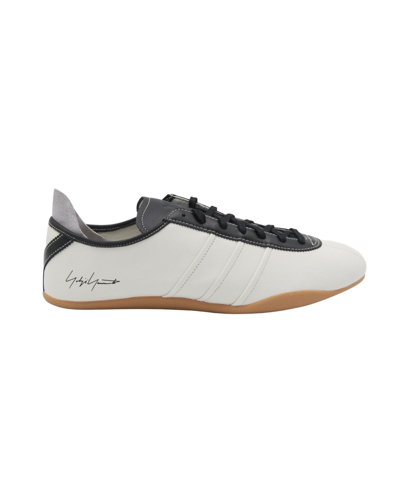 Y-3 Whte Leather Tokyo Sneakers - Orbgry/orbgry/black