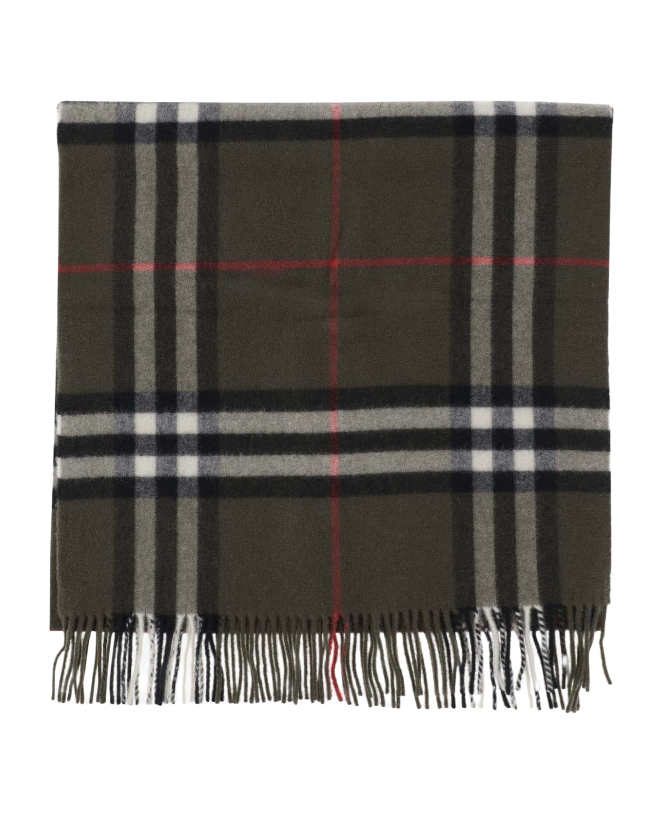 Burberry Cashmere Scarf With Check Pattern - Red