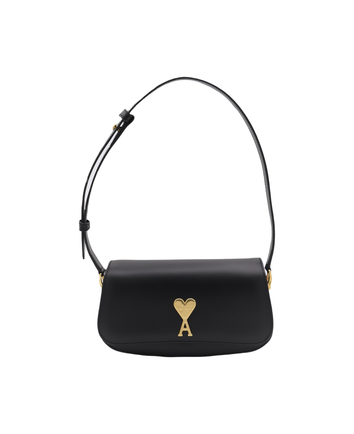 Ami Alexandre Mattiussi Black Leather Shoulder Bag - BLACK