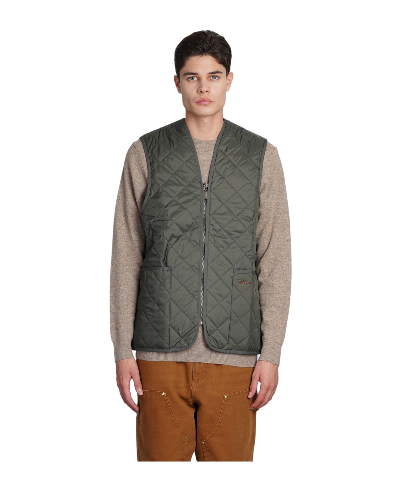 Barbour Reversible Checked Gilet - green ベスト