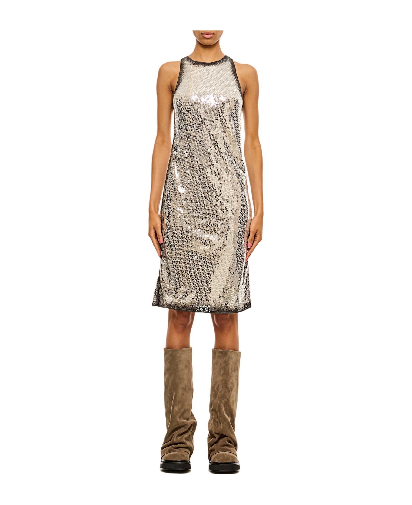 The Attico Sequins Mini Dress - Silver
