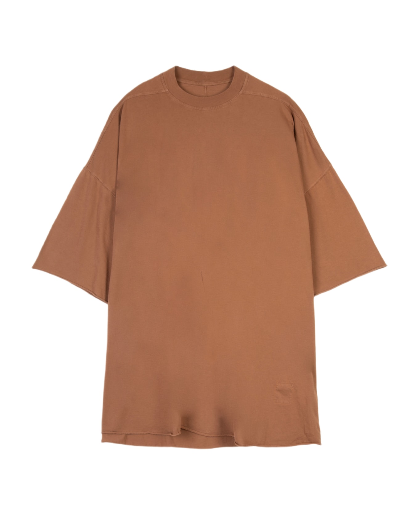 DRKSHDW Tommy T Brown cotton oversized t-shirt with raw-cut hems - Tommy T - Cachi