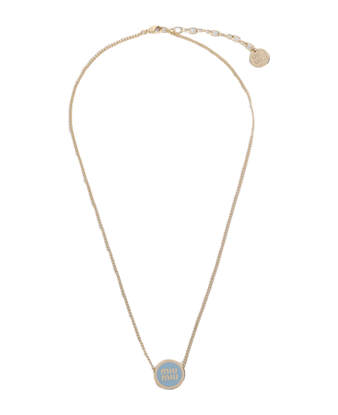 Miu Miu Brass Necklace - Celeste
