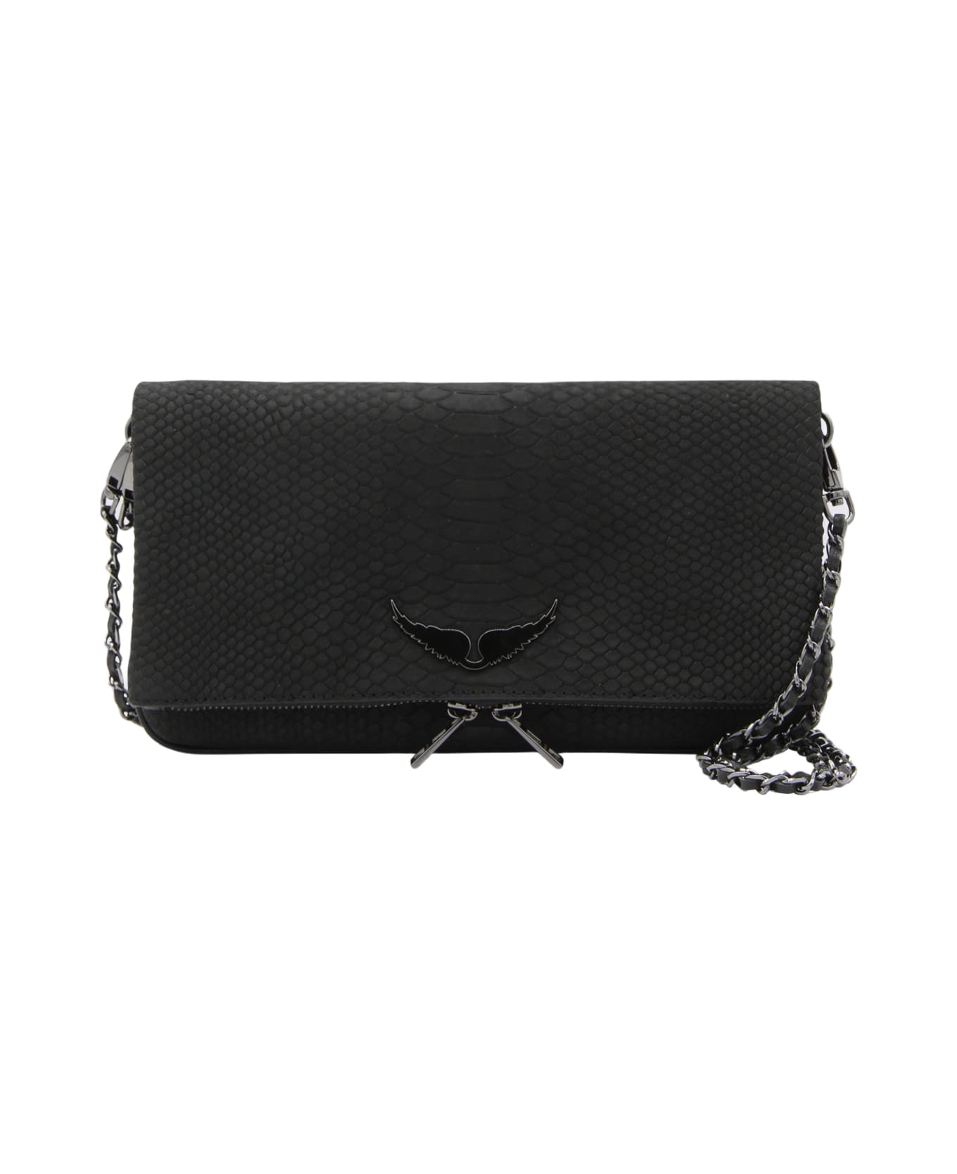 Zadig 
Voltaire Black Leather Rock Soft Savage Shoulder Bag - Black