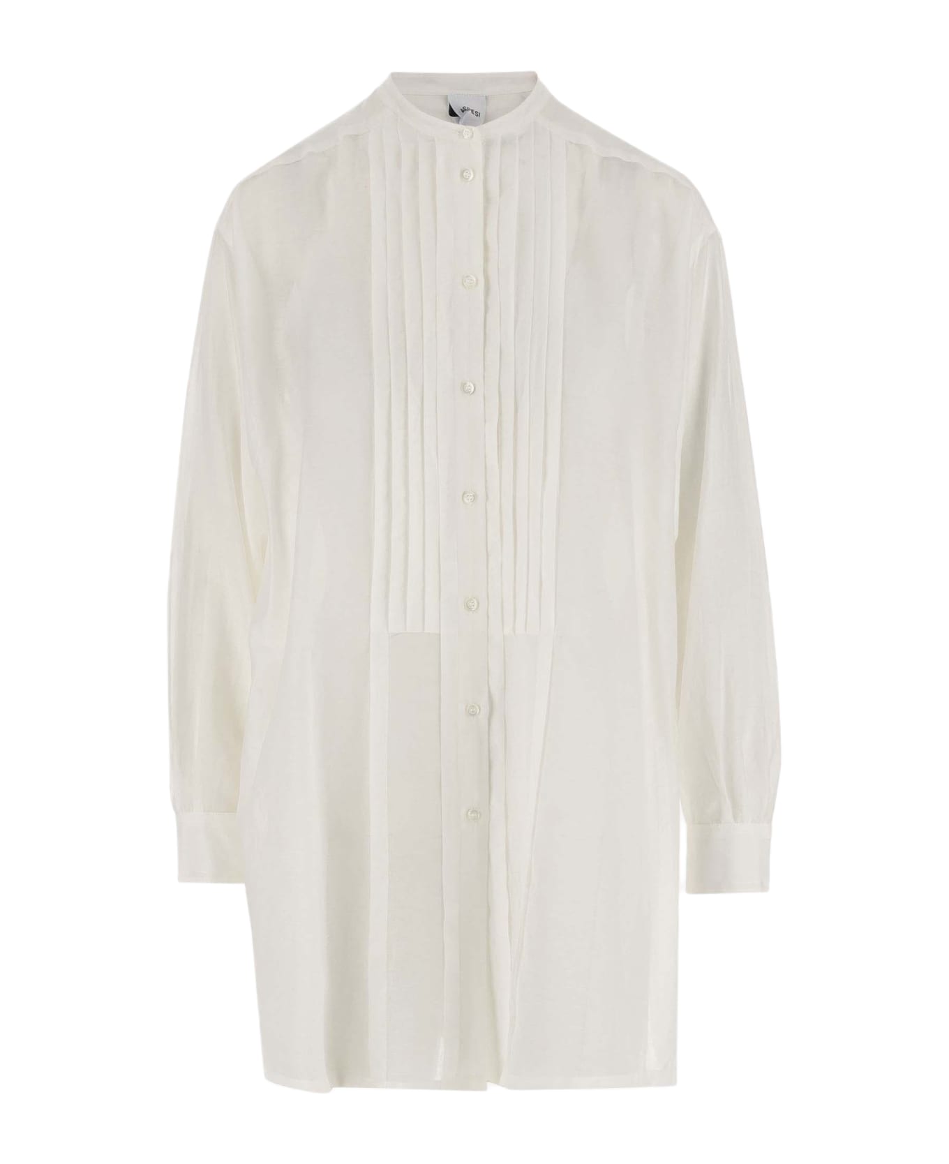 Aspesi Cotton And Silk Long Shirt - White