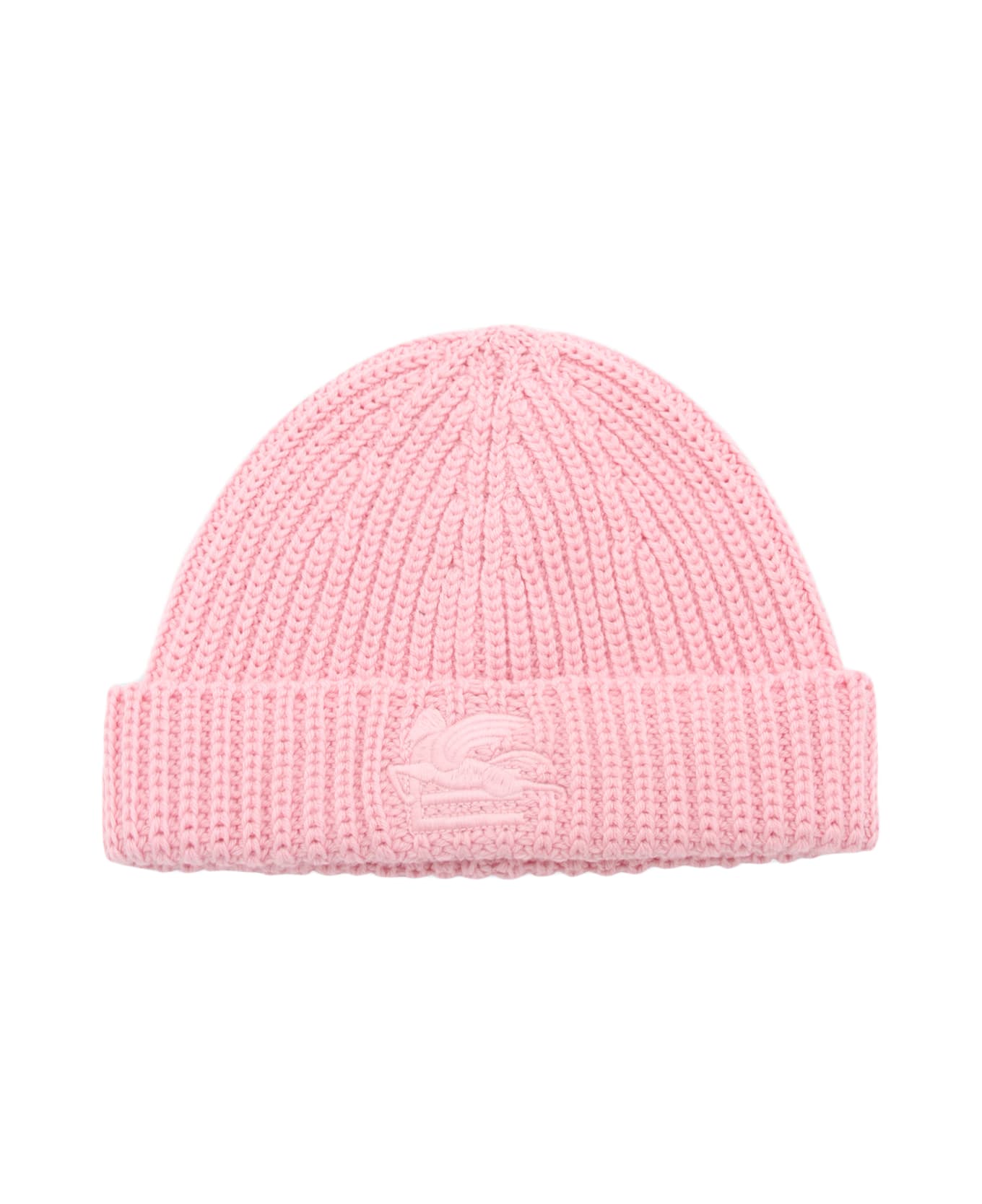 Etro Pink Wool Logo Beanie Hat - Pink