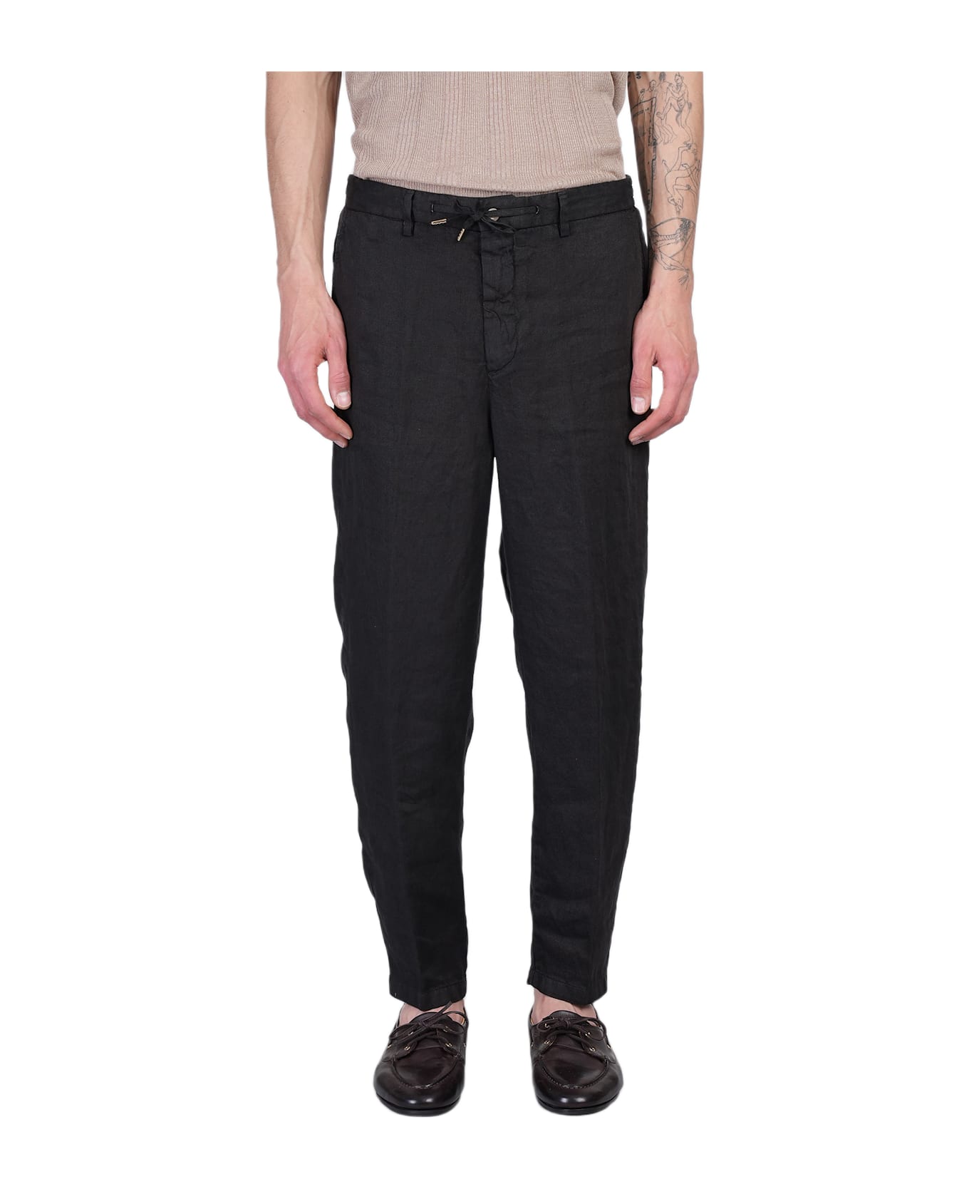 Briglia 1949 Coventv Pants In Black Linen - black