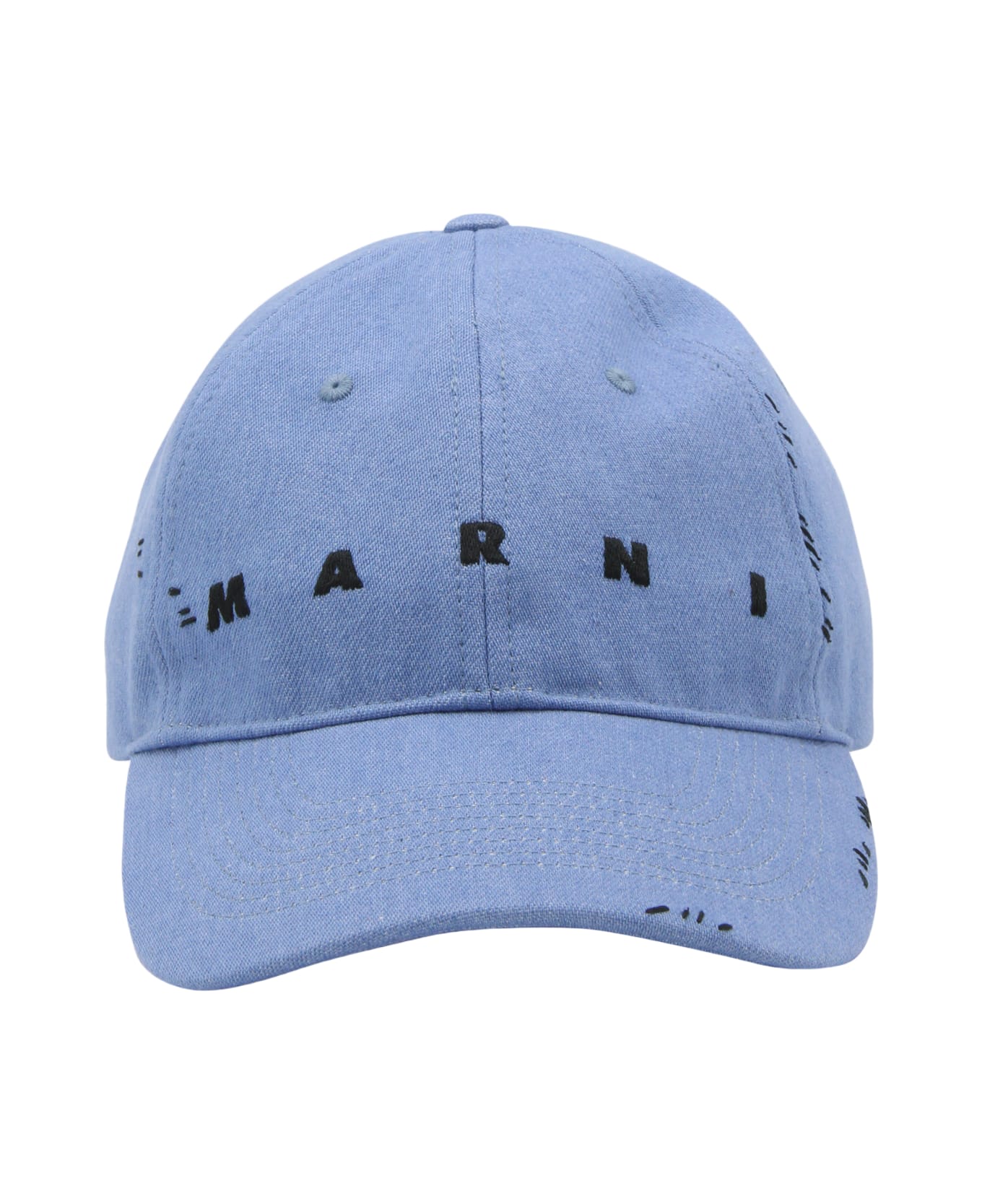 Marni Blue Cotton Denim Baseball Cap - AZURE 帽子