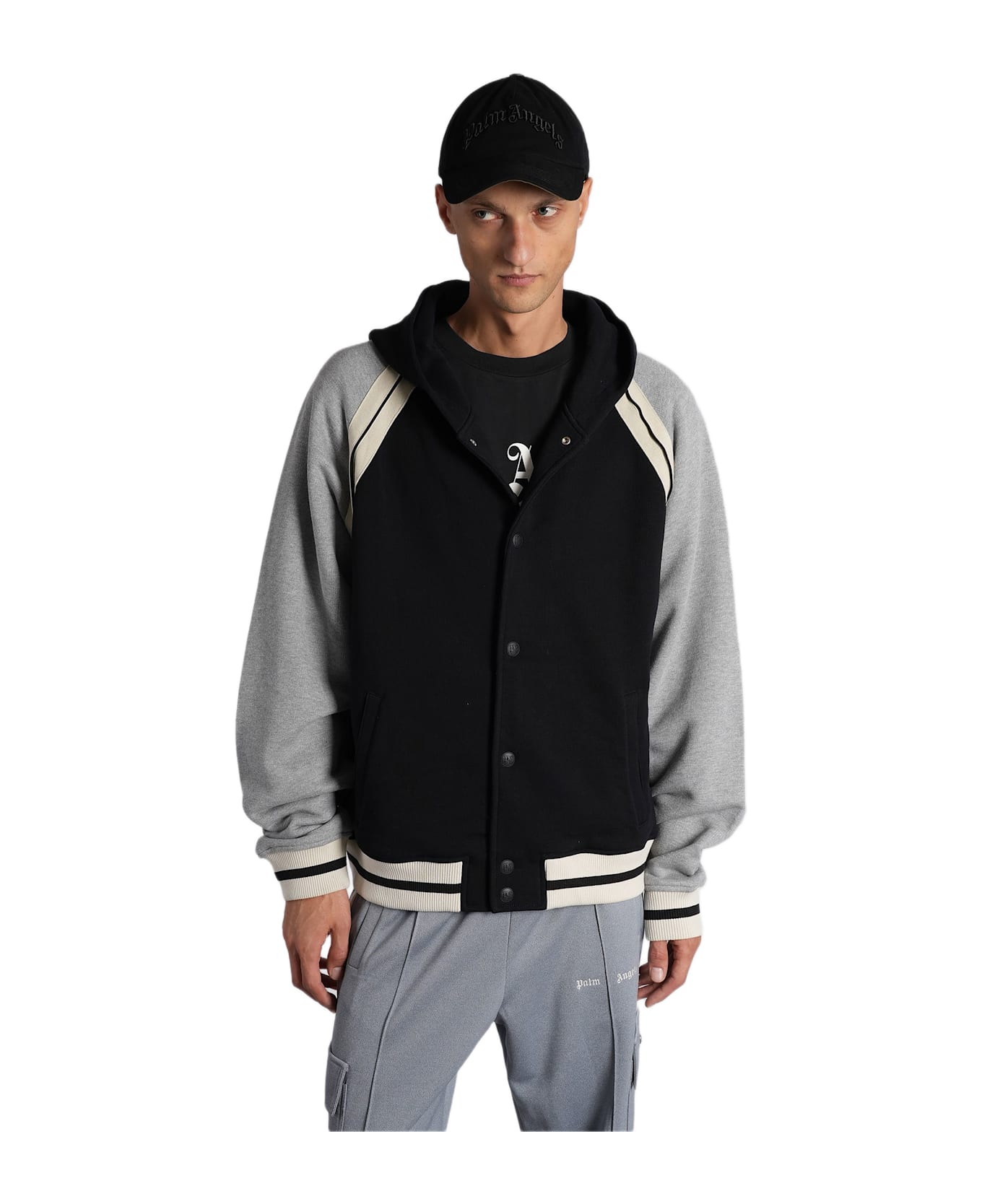 Palm Angels Bomber Jacket In Black Polyester - black