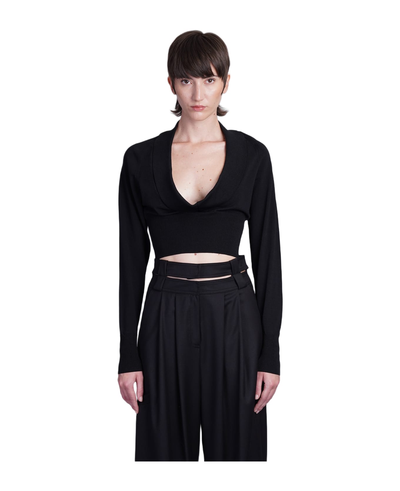 ANDREĀDAMO Topwear In Black Viscose - black