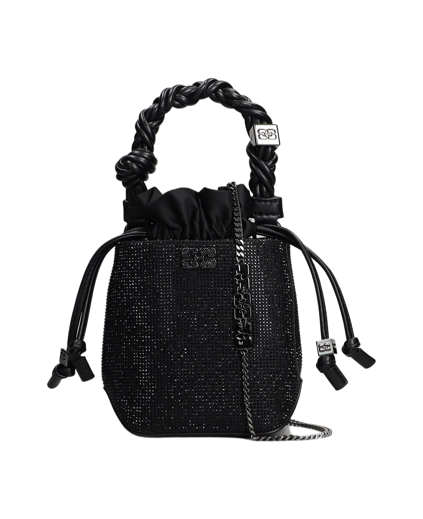 Ganni Bou Mini Shoulder Bag In Black Polyester - black