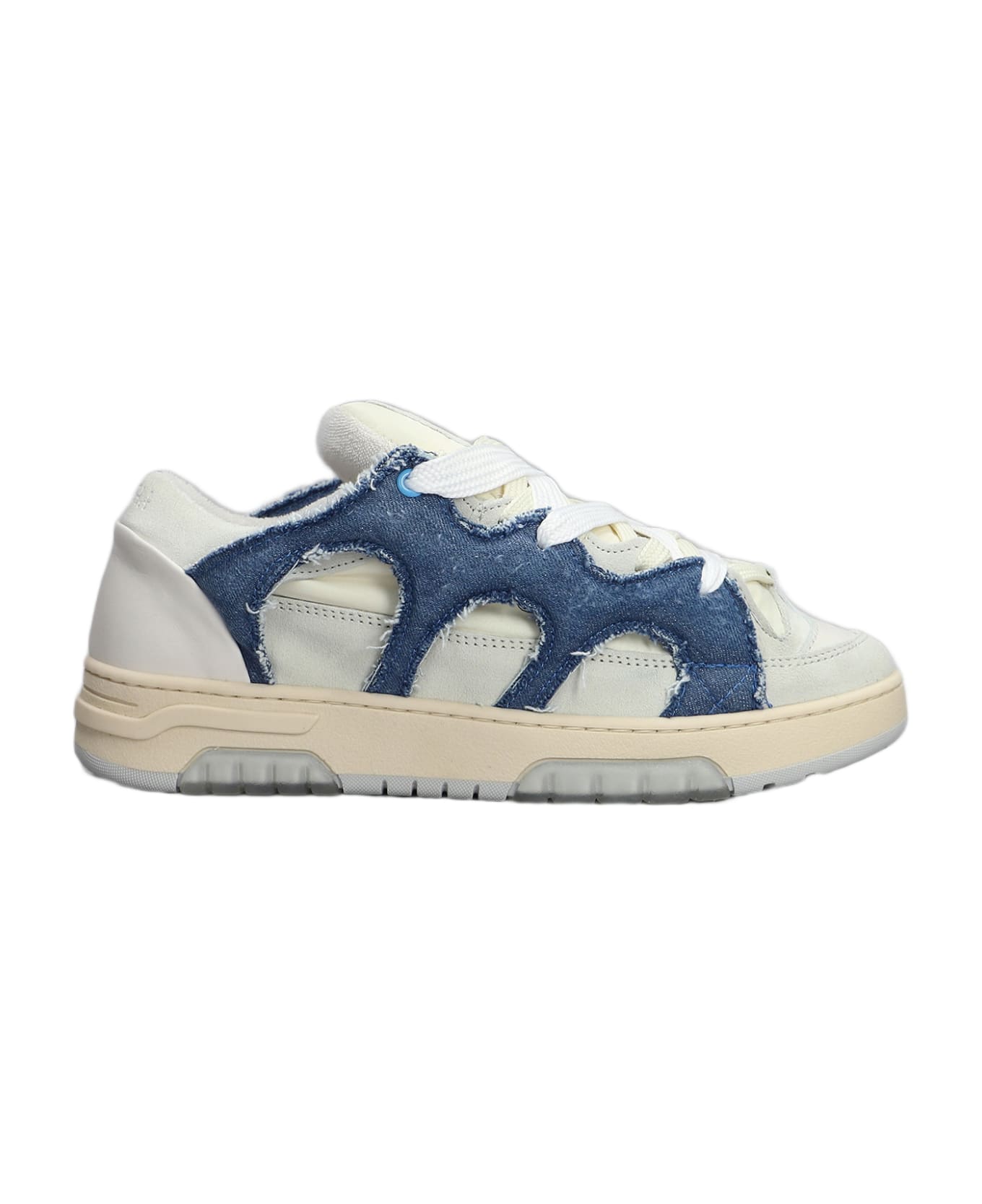 Paura Santha 1 Sneakers In White Suede And Leather - white