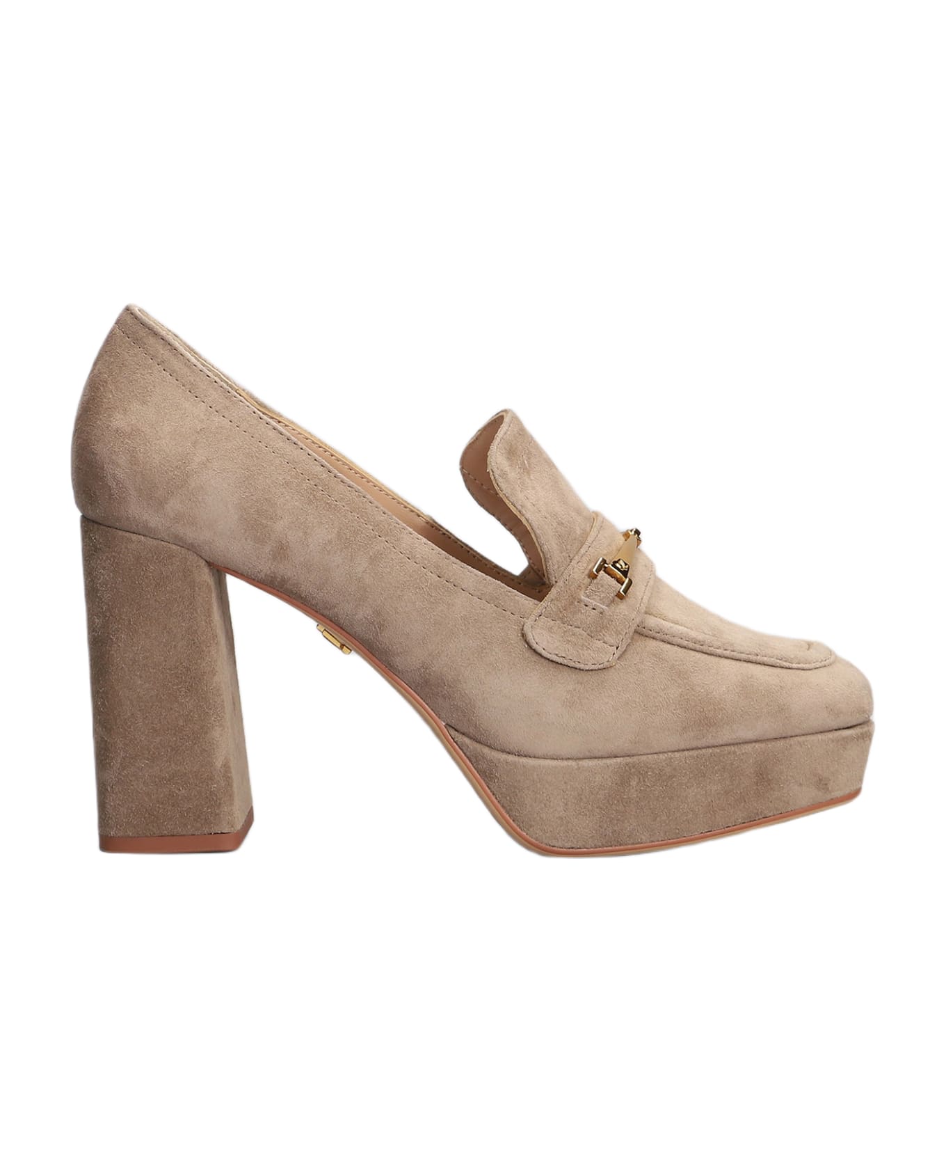 Lola Cruz Pumps In Taupe Suede - taupe