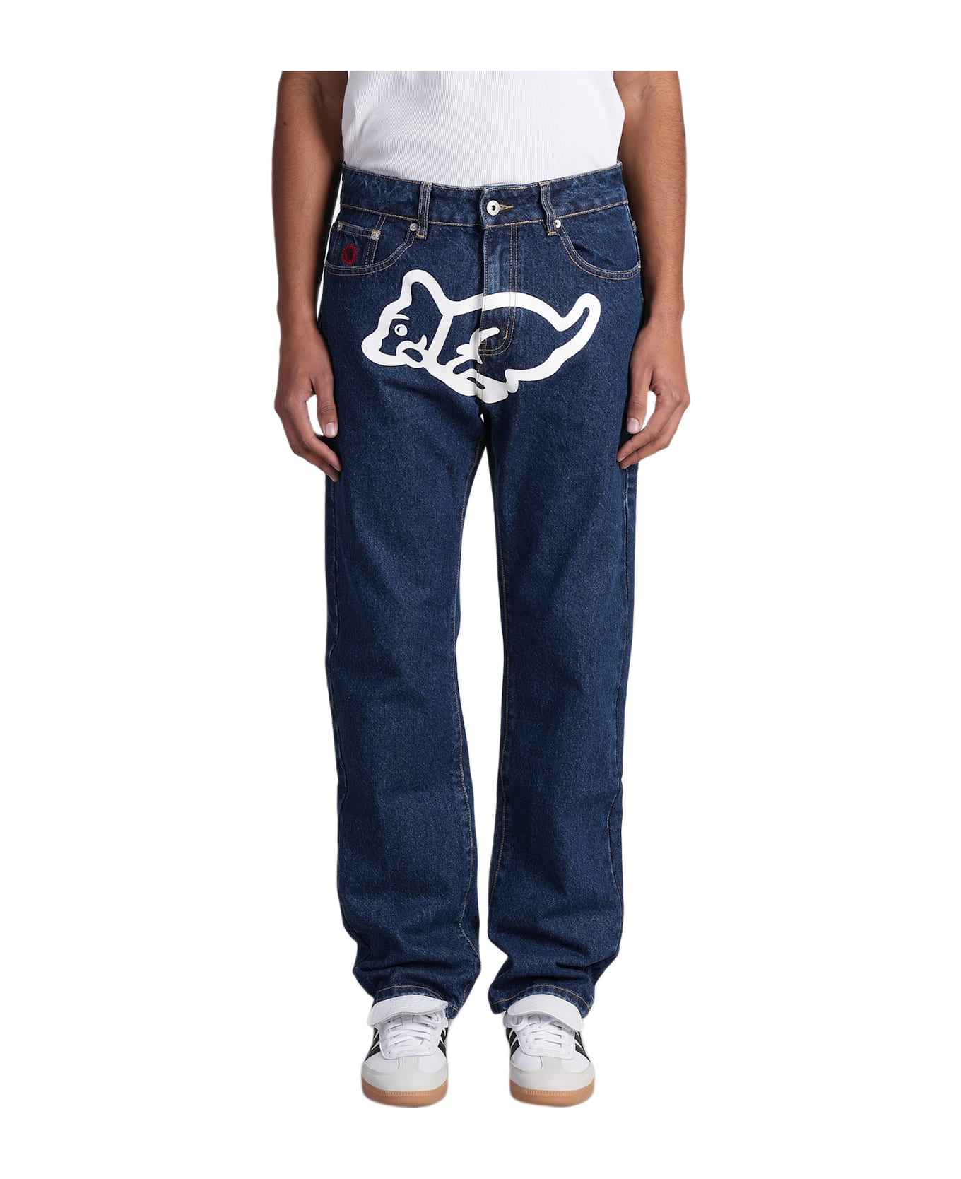 Icecream Jeans In Blue Cotton - blue