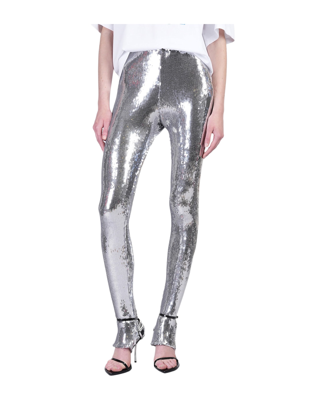 Fiorucci Leggings In Silver Viscose - silver