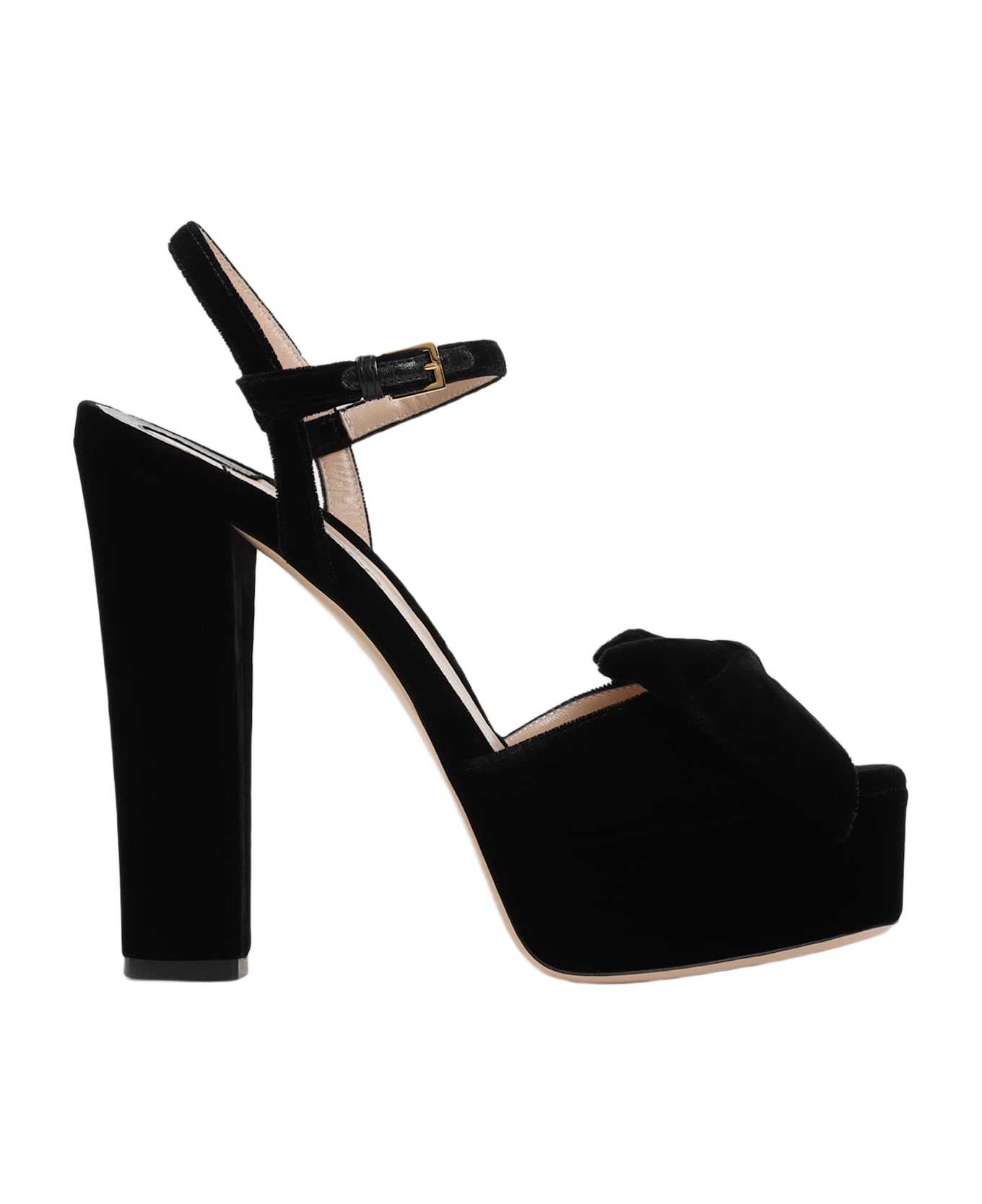 Tom Ford Velvet Platform Sandals - Black
