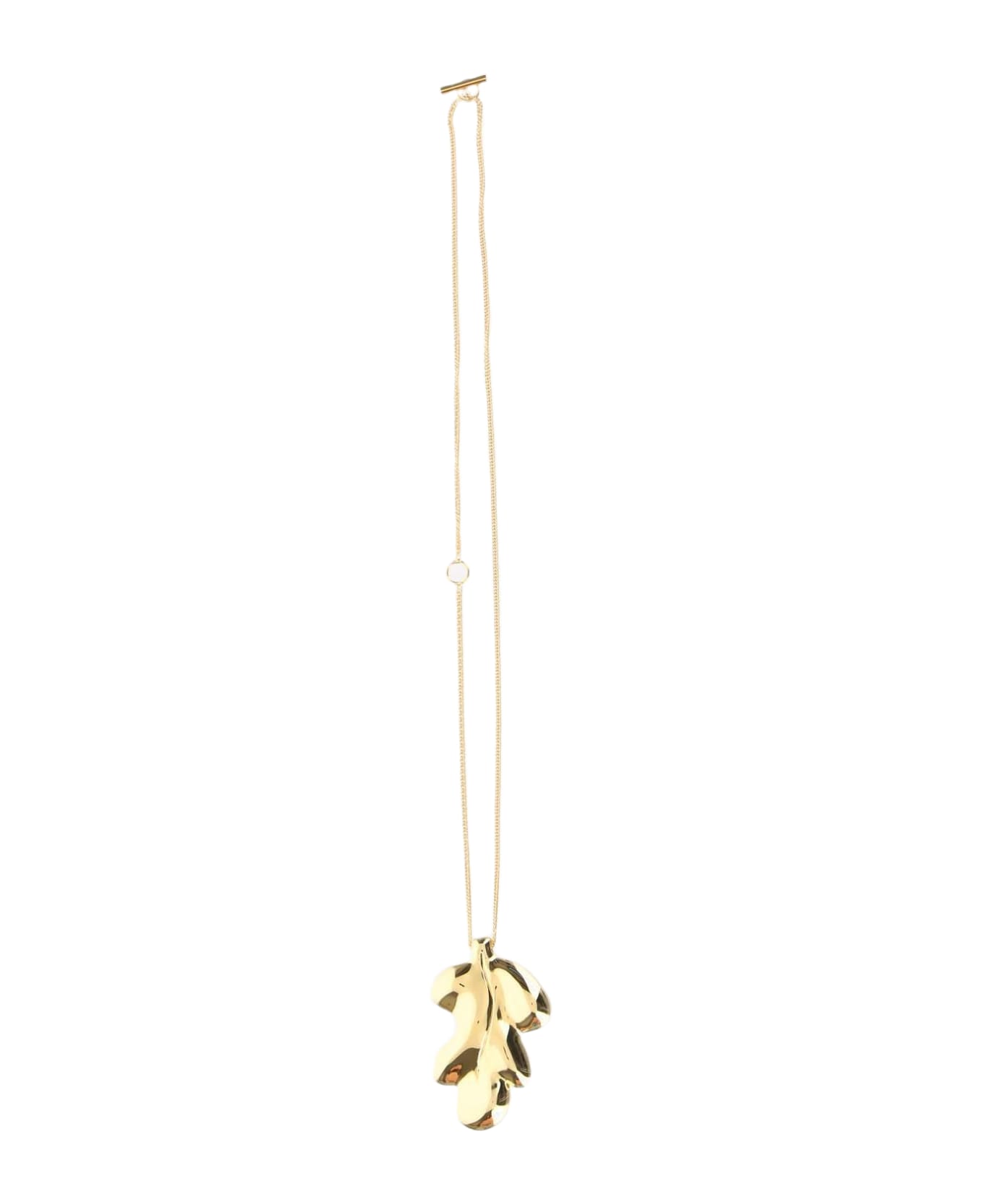 Jil Sander Leaf Pendant Necklace - Oro