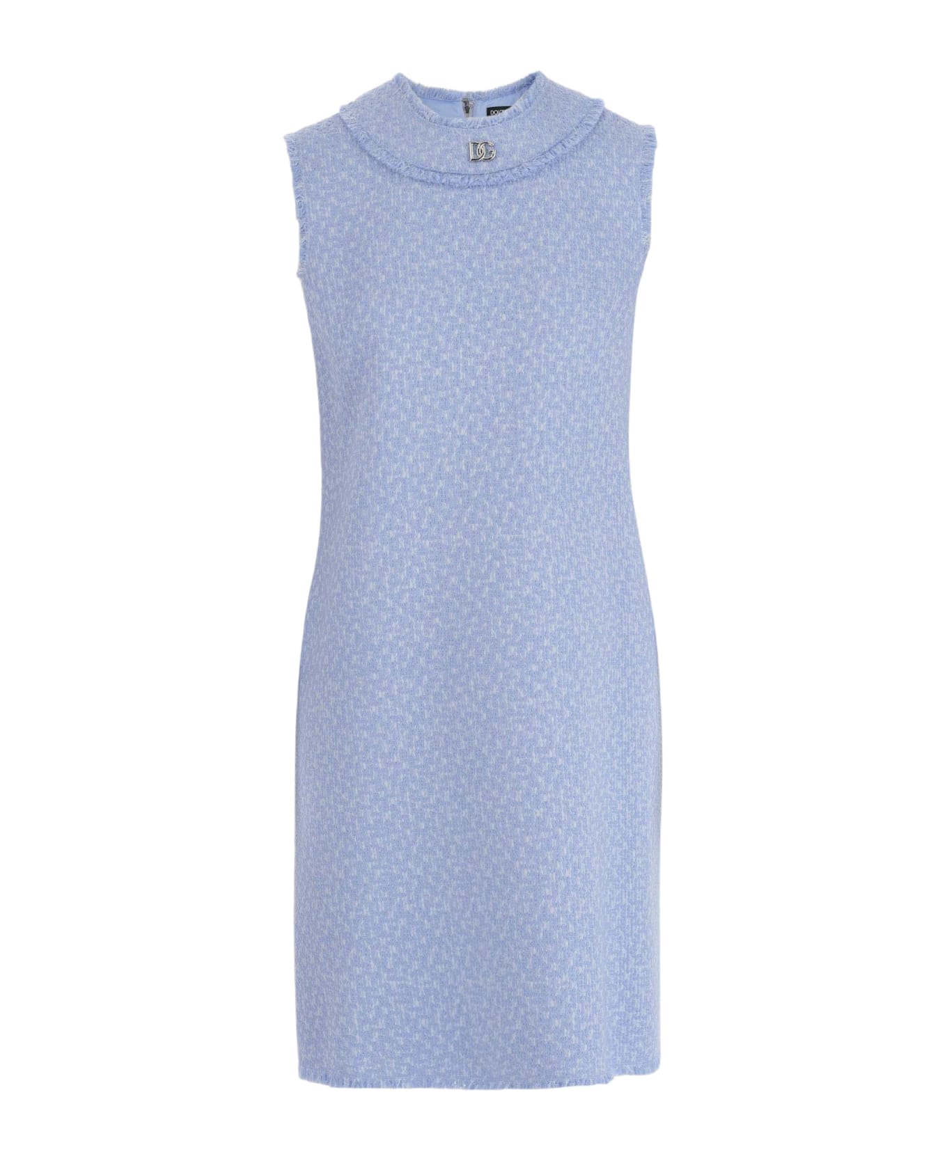 Dolce 
Gabbana Rachel Tweed Dress With Dg Logo - Clear Blue