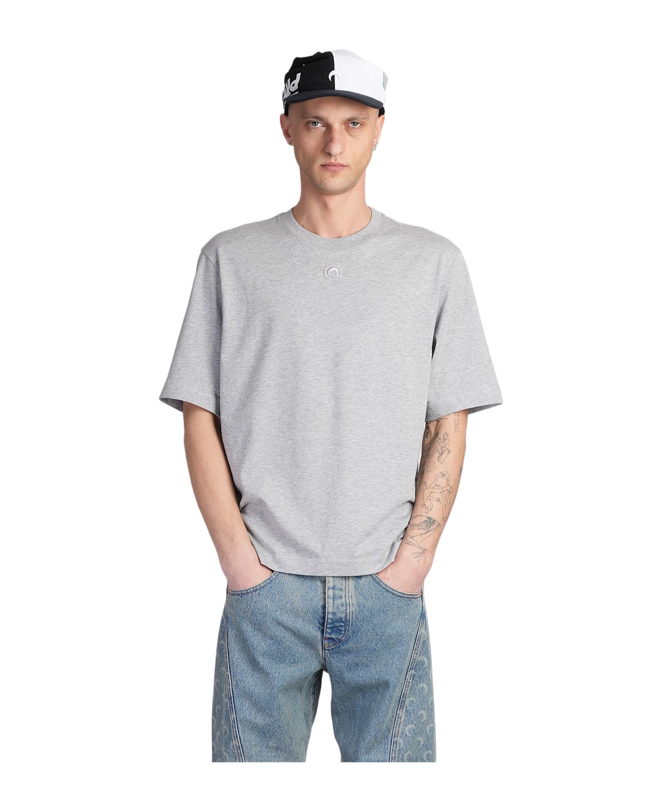 Marine Serre T-shirt In Grey Cotton - grey