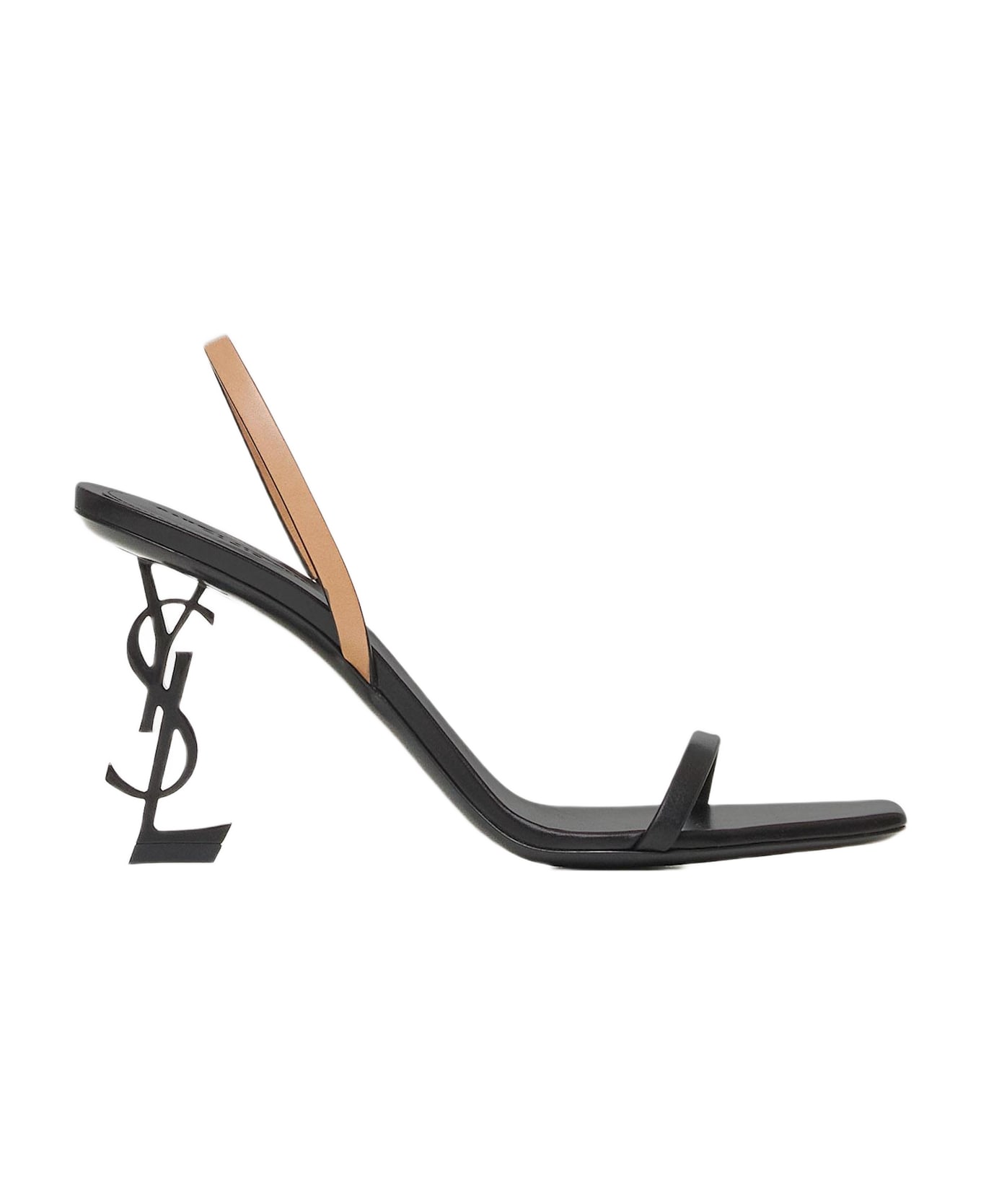 Saint Laurent Opyum Leather Sandals - NEROGOLDBROWNNERO
