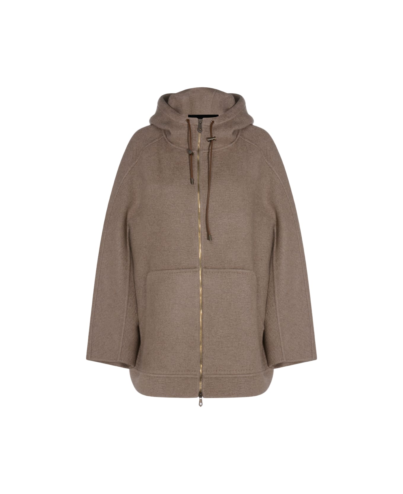 Max Mara Beige Wool Gradi Coat - Dove Grey