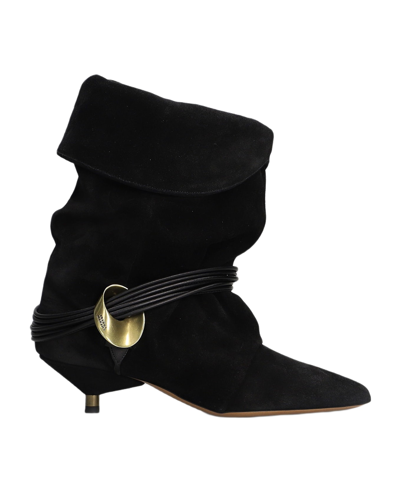 Isabel Marant Edrika Low Heels Ankle Boots In Black Suede - black
