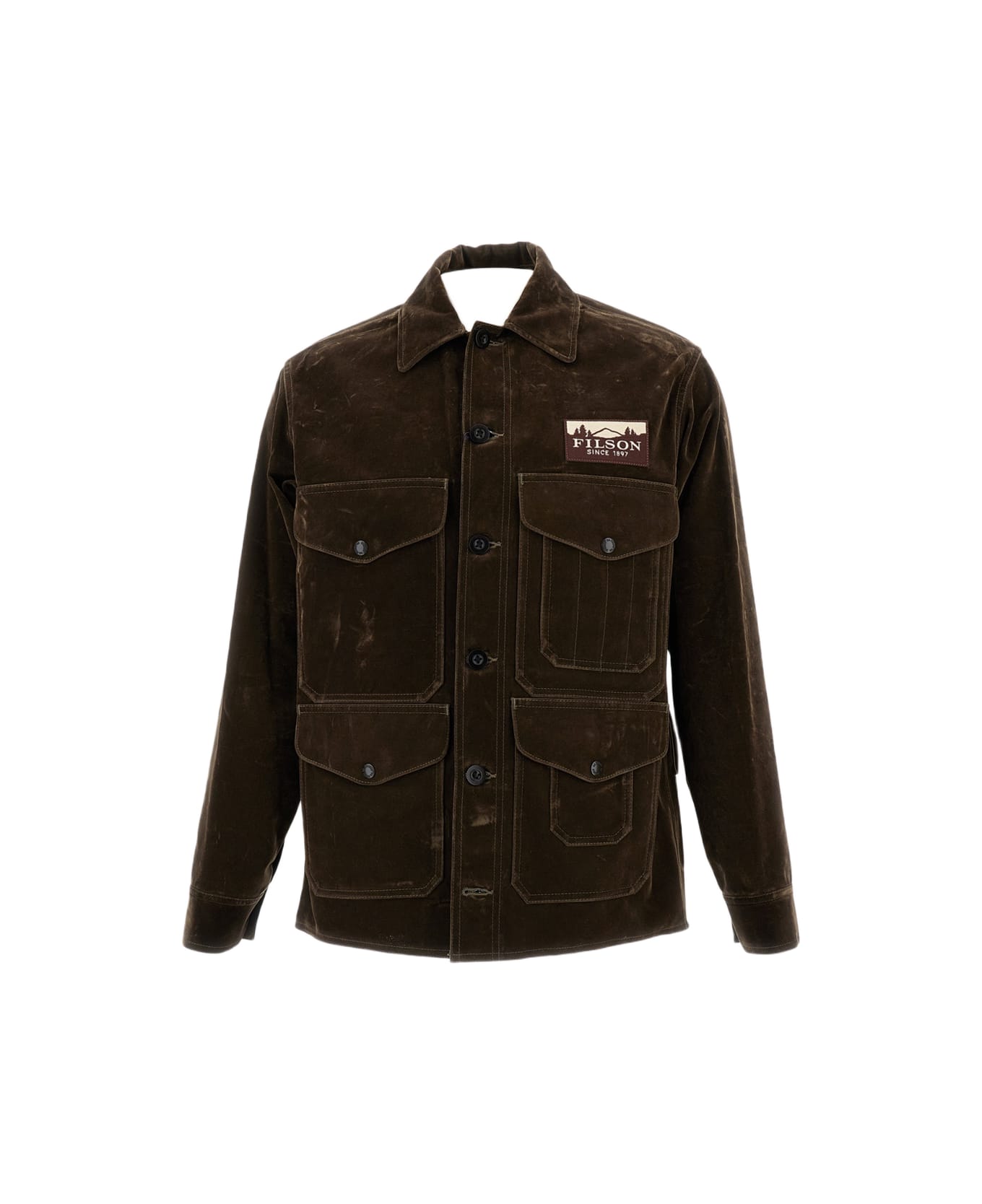 Junya Watanabe Cotton Urethane Flocky Denim Filson Jacket - Brown