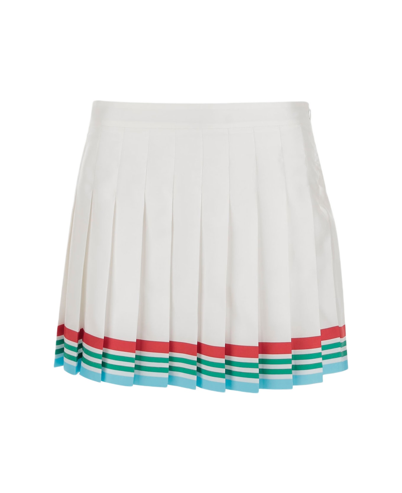 Casablanca Pleated Skirt In Silk - White