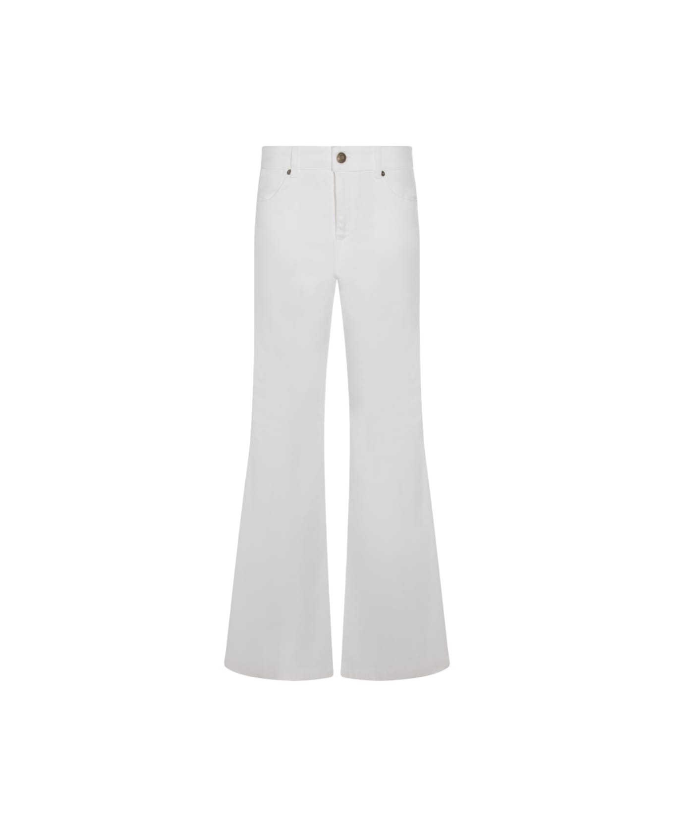 TwinSet White Cotton Jeans - Giglio