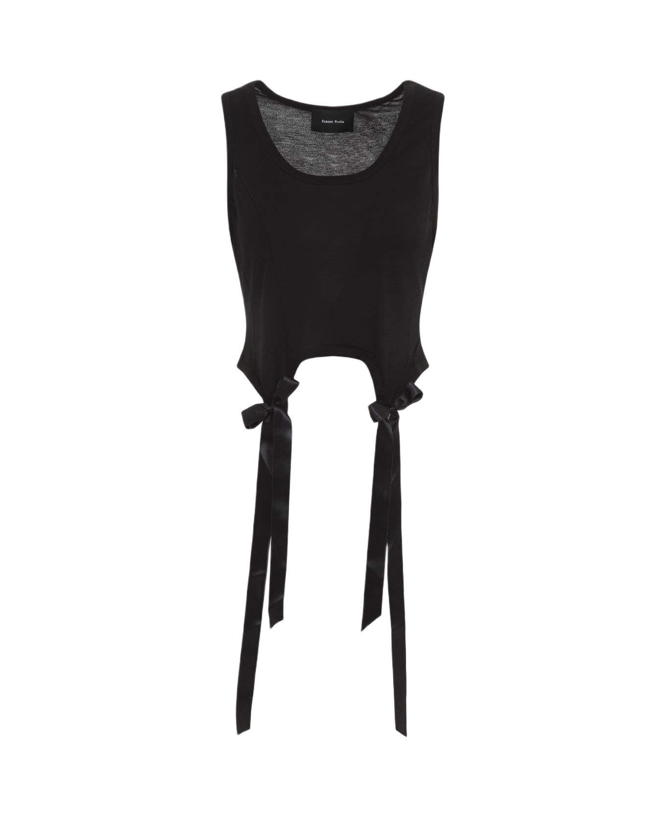 Simone Rocha Easy Tank Top With Bow Tails - Black