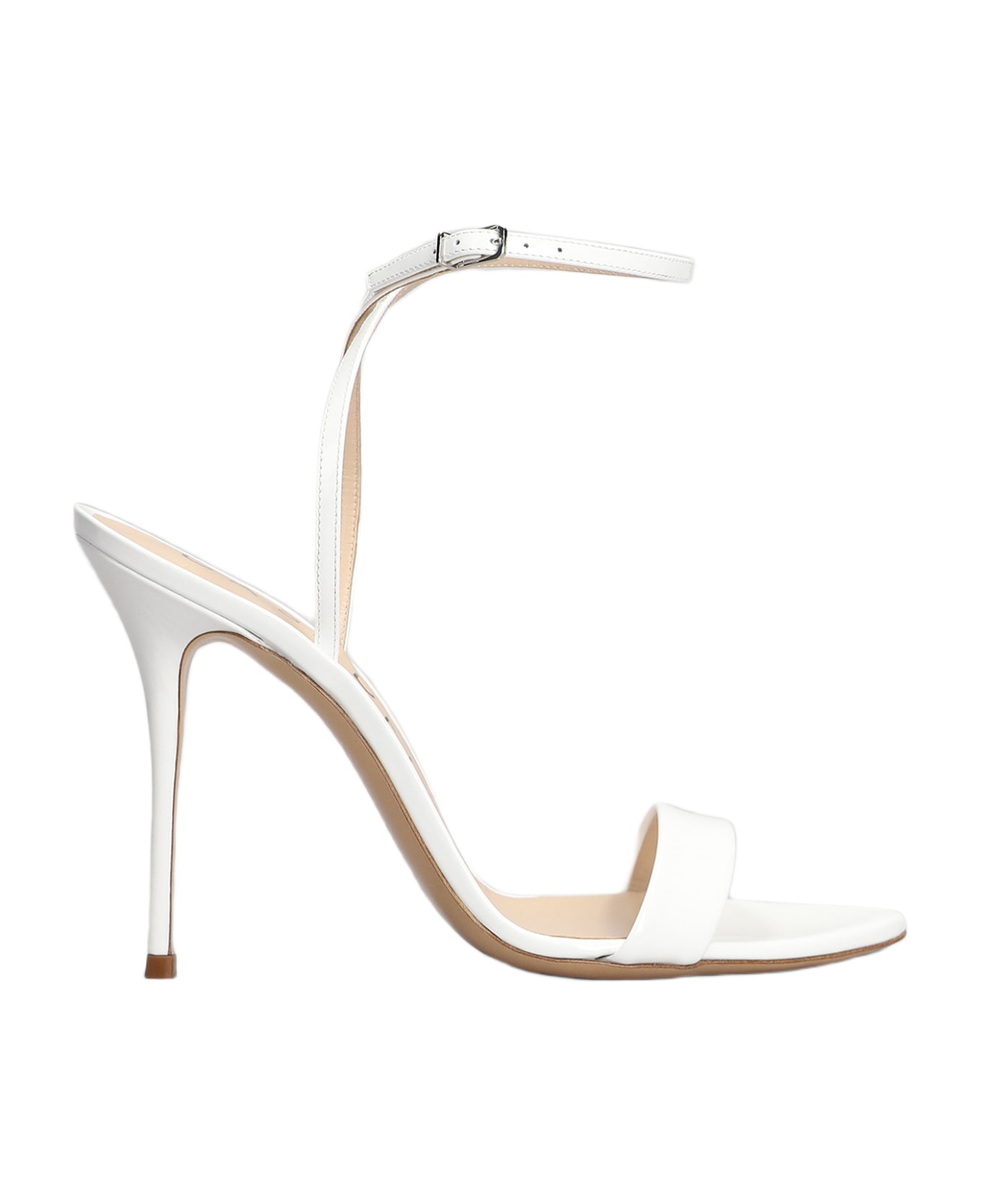 Casadei Scarlet Sandals In White Patent Leather - white