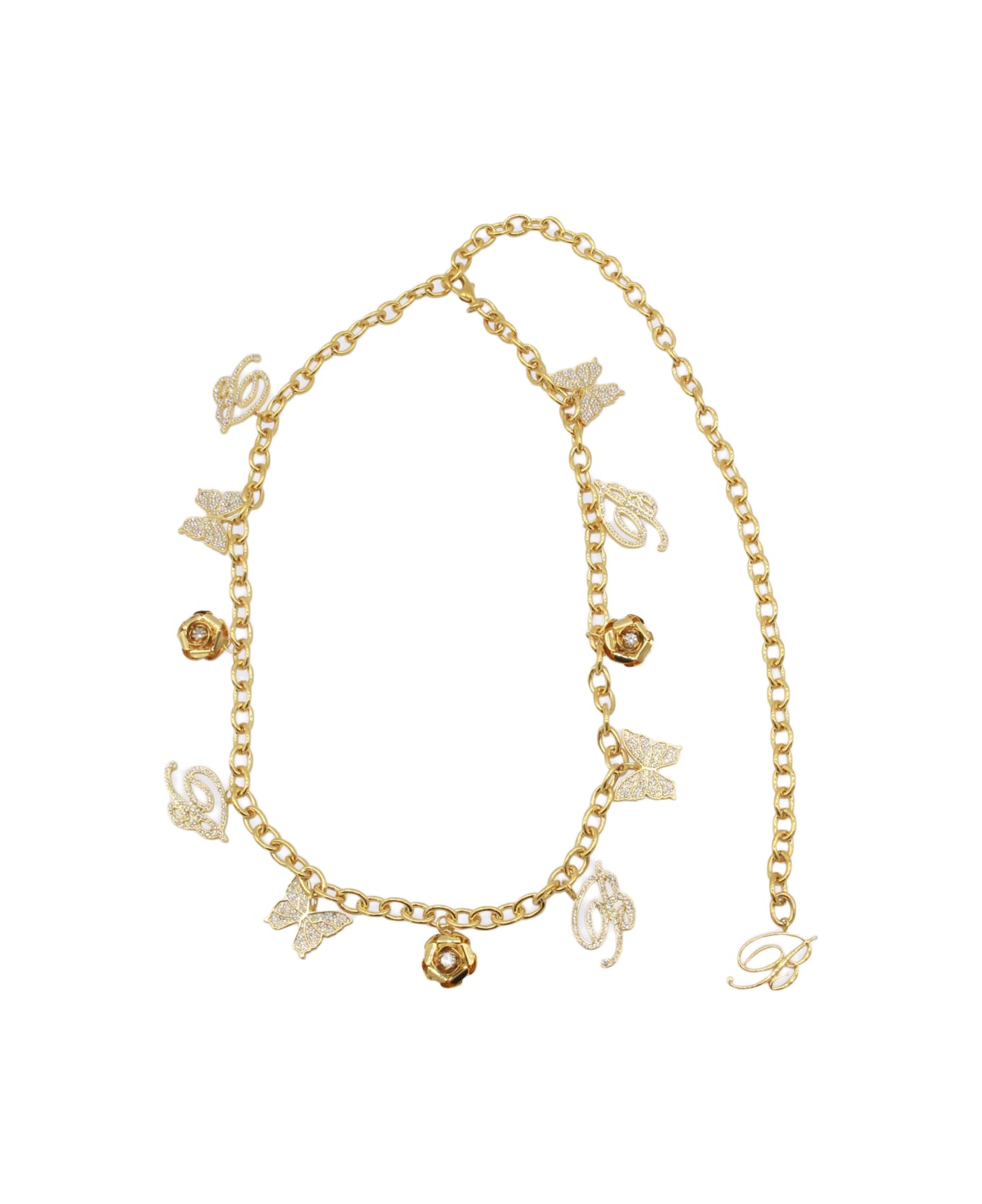 Blumarine Gold Tone Belt - GOLD/CRYSTAL