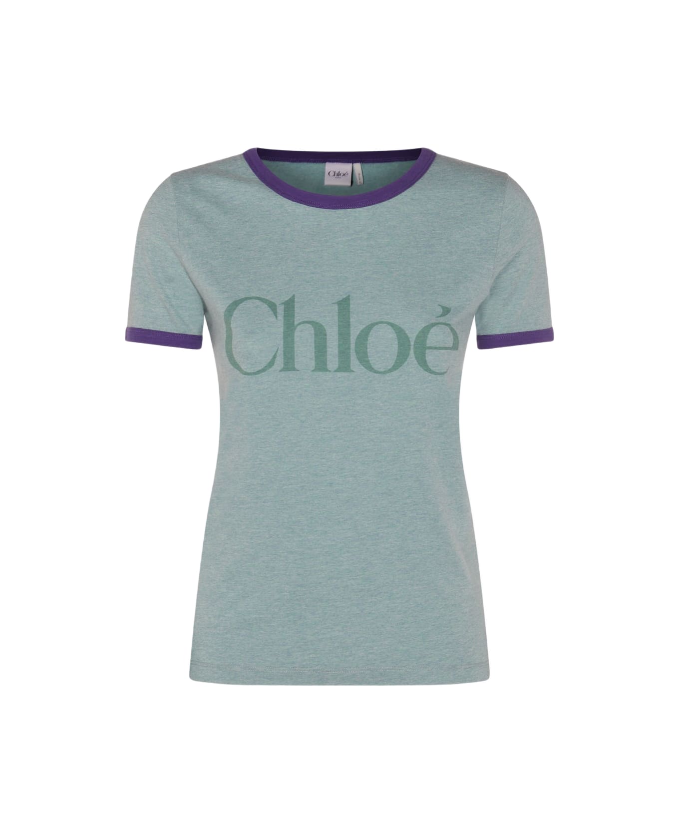 Chloé Green And Purple Cotton T-shirt - GREEN - PURPLE 1