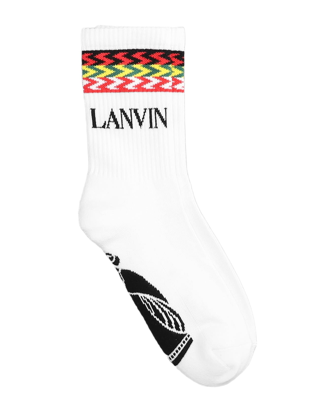 Lanvin Socks In Black And White Cotton - black and white