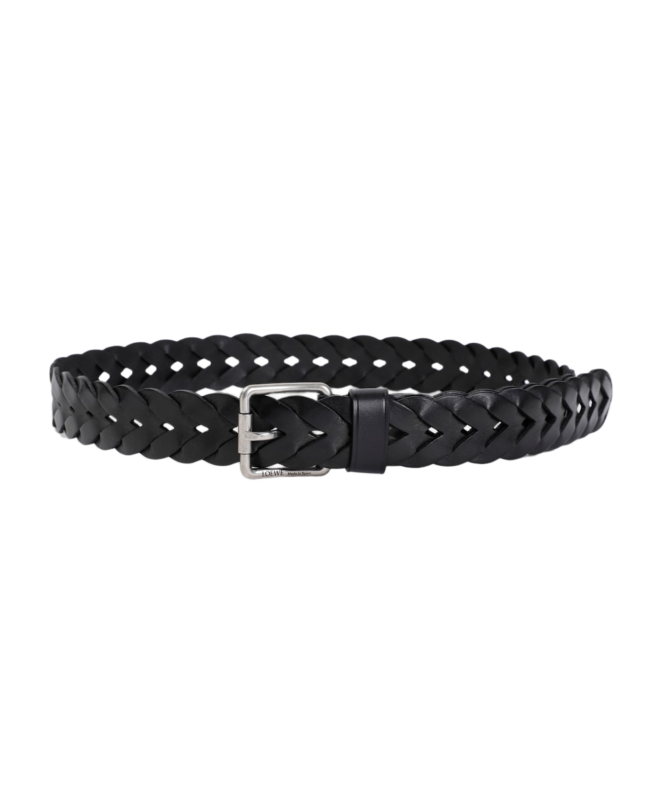 Loewe Roller Curve Woven Belt - Black Vintage Palladium
