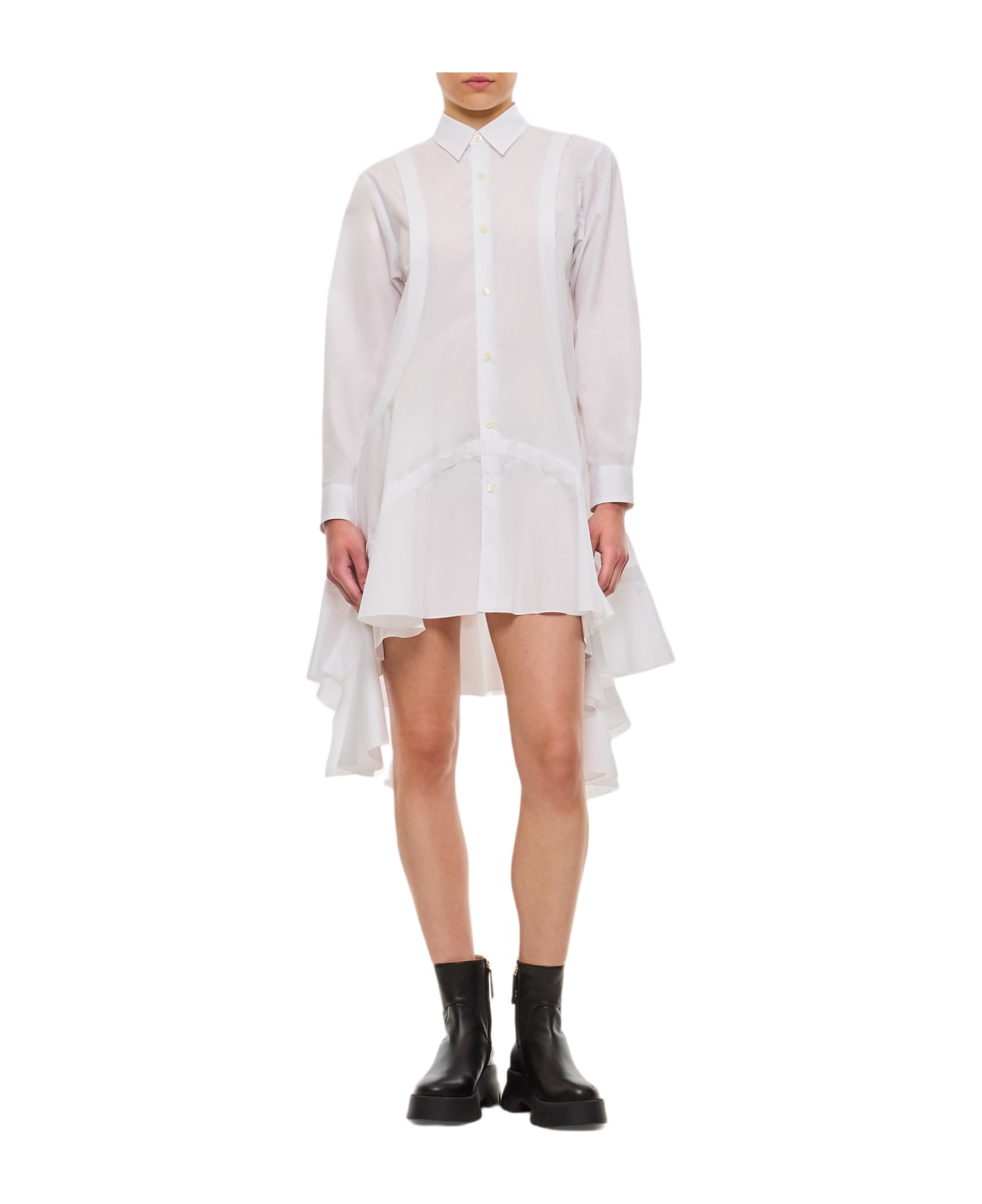 Comme des Garçons Cotton Shirt Dress - White