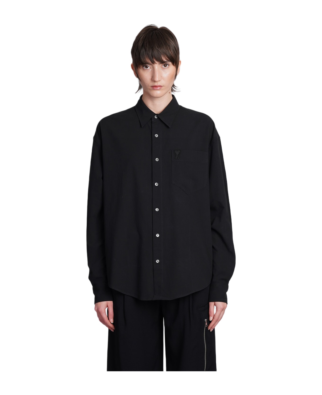 Ami Alexandre Mattiussi Shirt In Black Cotton - black