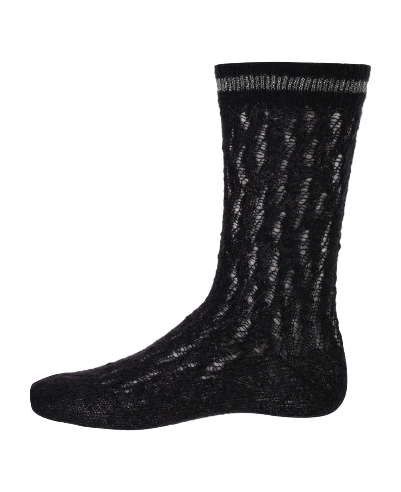 Alto Milano Mohair Blend Socks - Nero 靴下＆タイツ