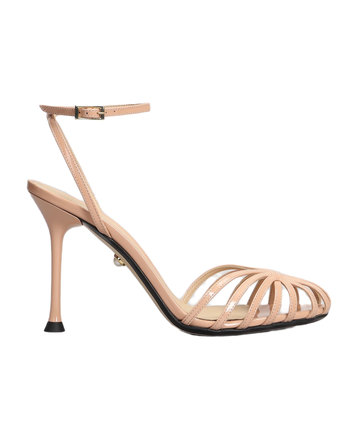 Alevì Ally 095 Sandals In Powder Patent Leather - powder