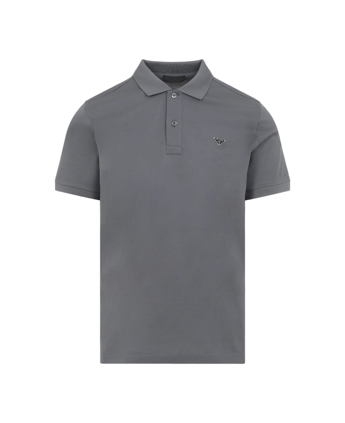 Prada Cotton Polo - Acciaio