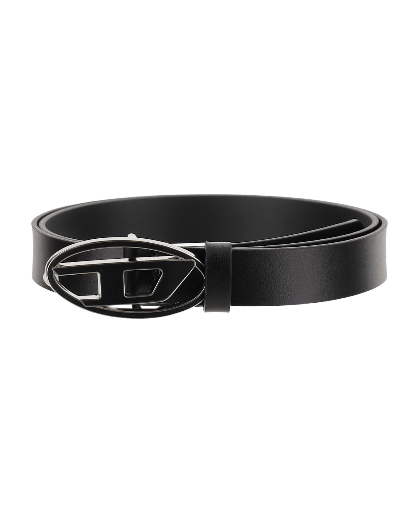 Diesel Leather Belt With Logo - Black