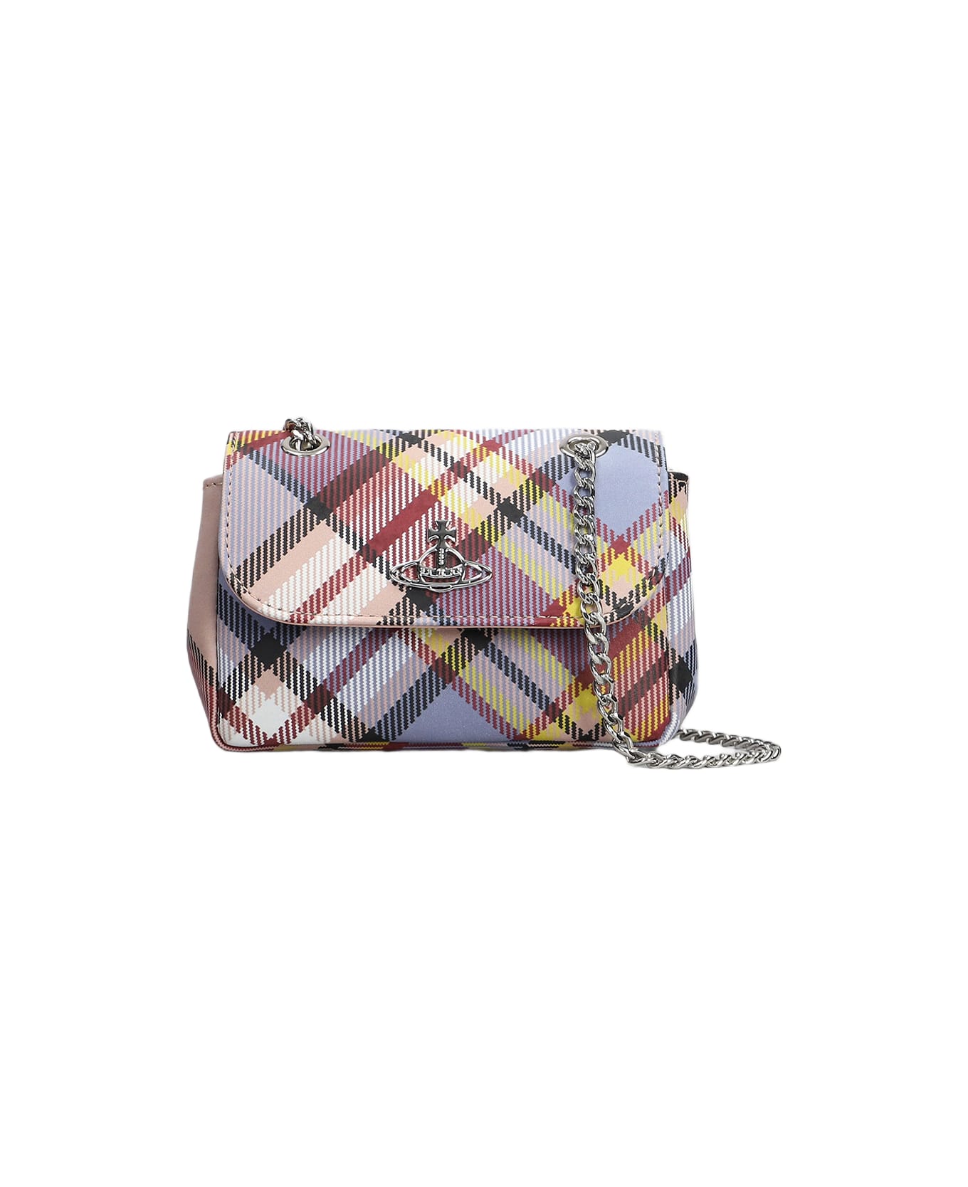 Vivienne Westwood Small Purse Chain Shoulder Bag In Multicolor Leather - multicolor