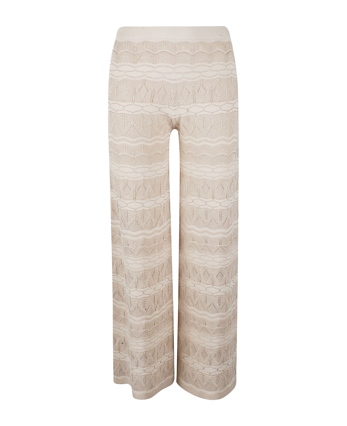 D.Exterior Elastic Waist Patterned Trousers - Marmo
