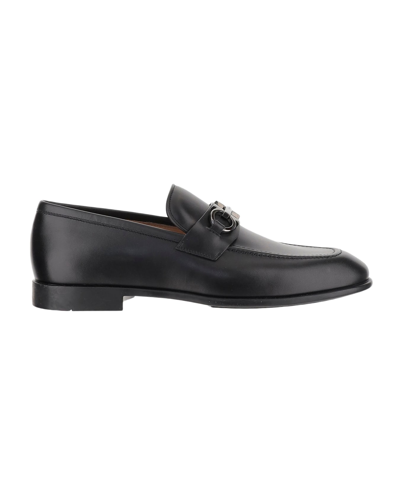 Ferragamo Ganicini Leather Loafers - Black