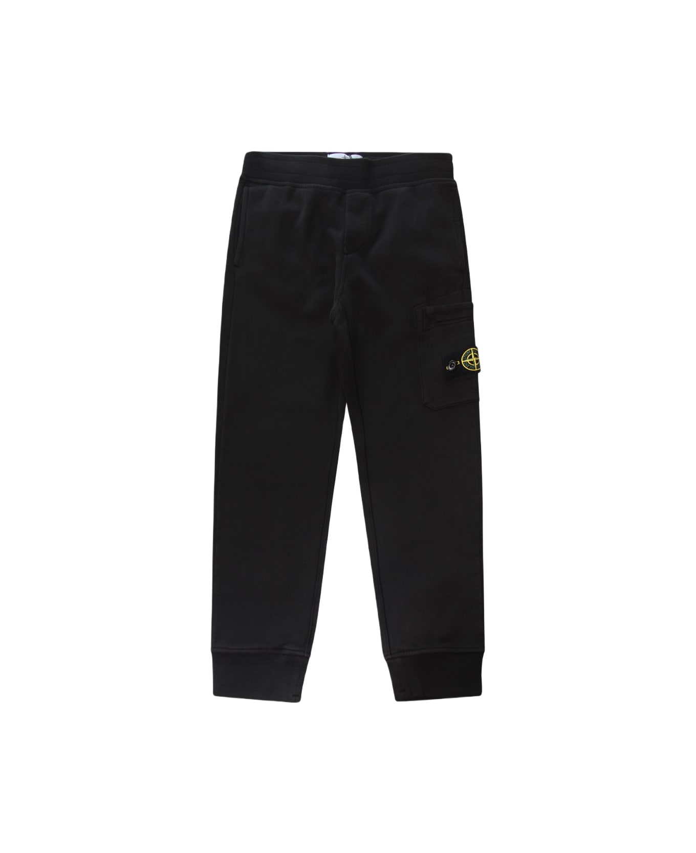 Stone Island Black Cotton Pants - Black