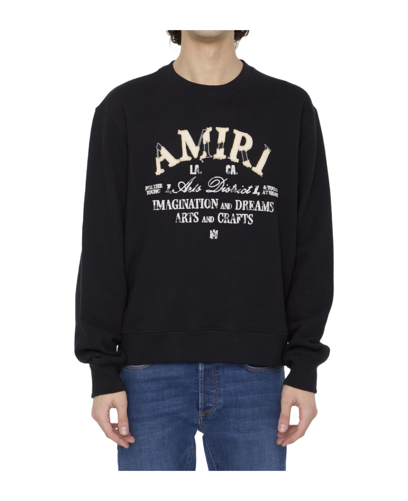 AMIRI Distressed Arts District Sweatshirt - BLACK フリース