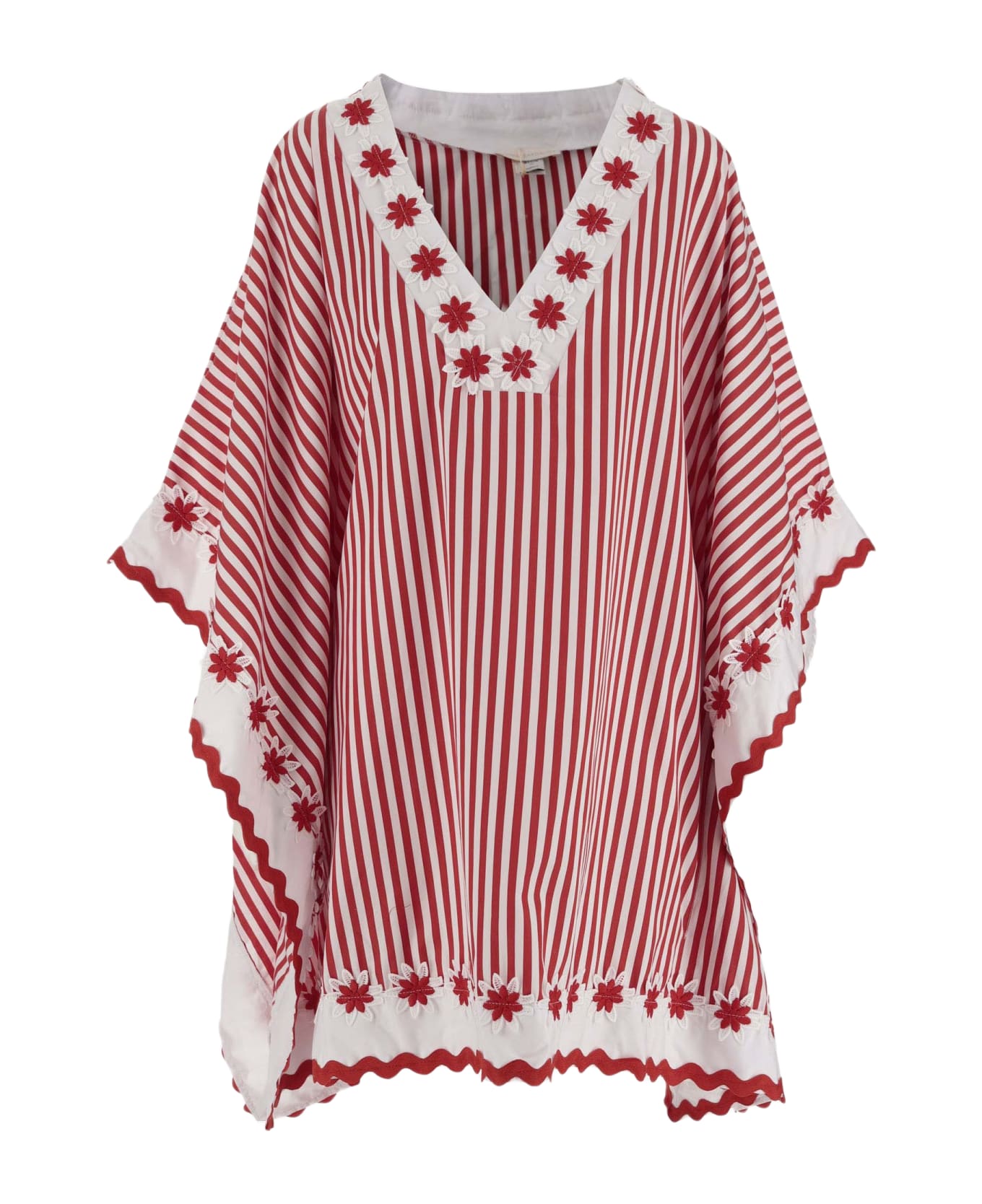 Flora Sardalos Striped Cotton Dress - Red